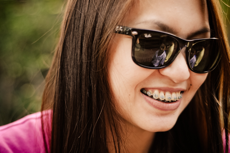 girl wearing glasses
